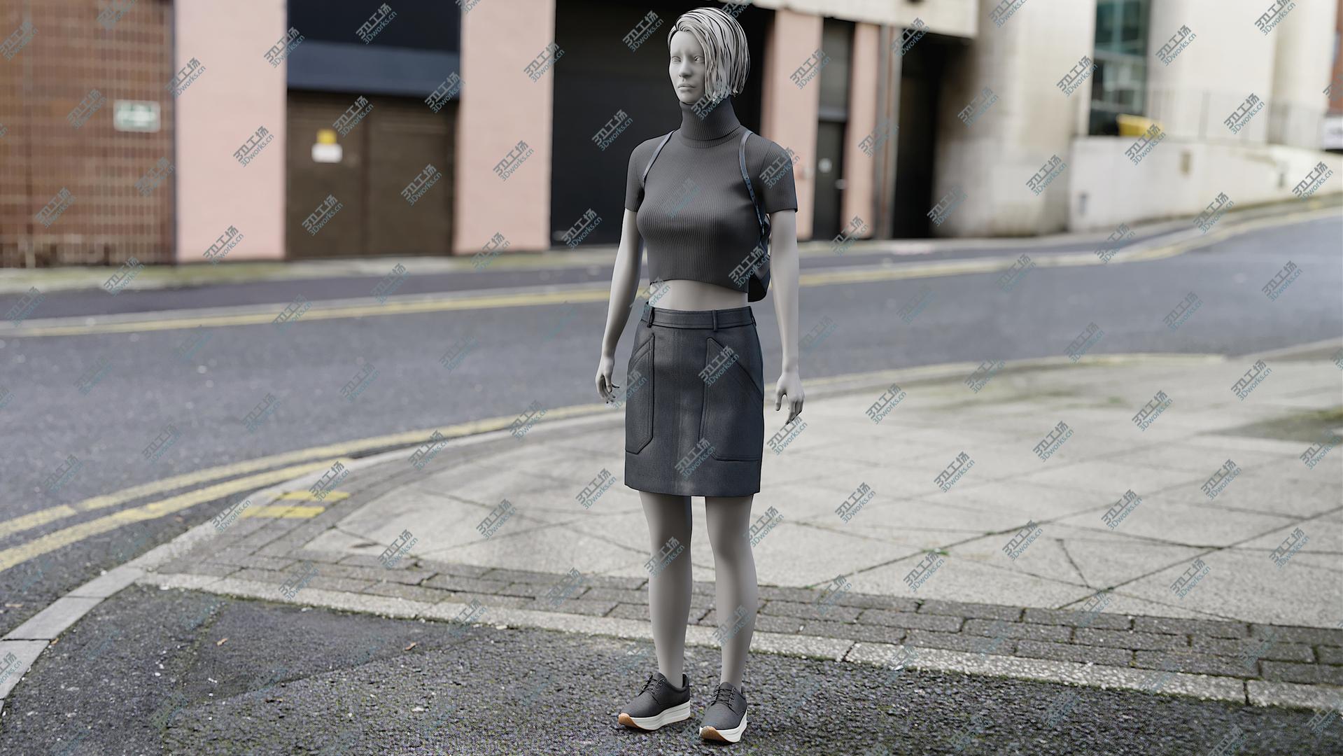 images/goods_img/20210319/Women's Skirt, TShirt, Sneakers and Backpack 3D model/2.jpg